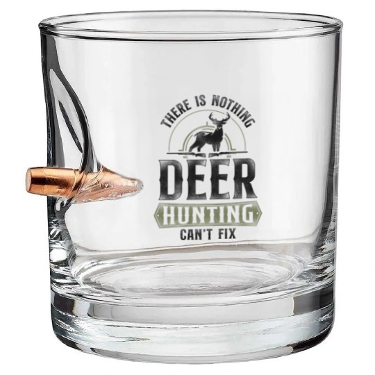 Buck Deer Hunting Hunter Vintage Bullet Whiskey Glasses