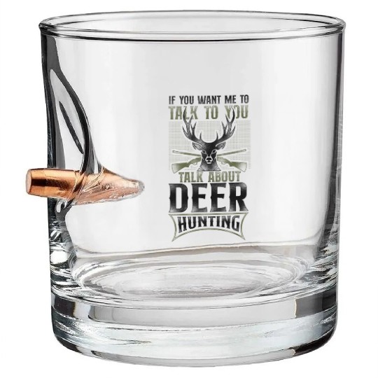 Buck Deer Hunting Hunter Vintage Bullet Whiskey Glasses