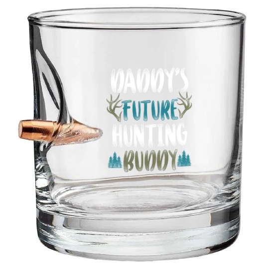 Buck Deer Hunting Hunter Kid Bullet Whiskey Glasses