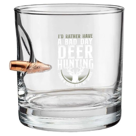 Buck Deer Hunting Hunter Vintage Bullet Whiskey Glasses
