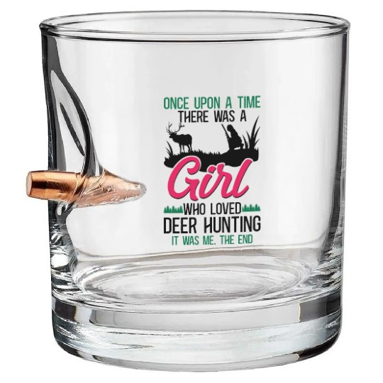 Buck Deer Hunting Hunter Girl Bullet Whiskey Glasses