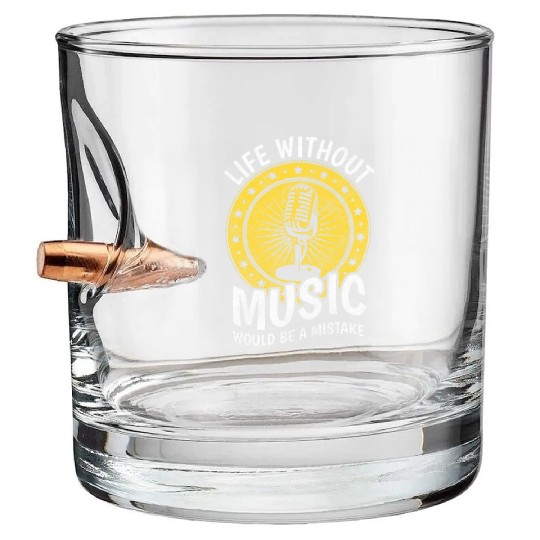 Music Band Piano Guitar Bullet Whiskey Glasses
