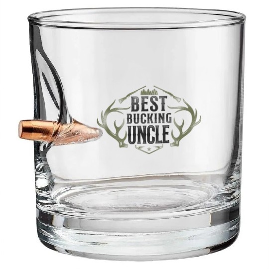 Buck Deer Hunting Hunter Uncle Bullet Whiskey Glasses