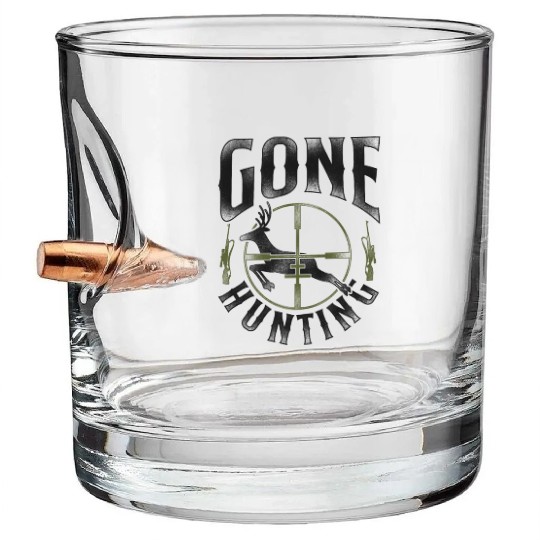 Buck Deer Hunting Hunter Vintage Bullet Whiskey Glasses