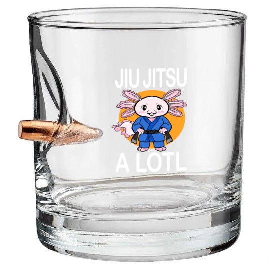 Jiu Jitsu A Lotl Axolotl Jiu Jitsu Fighter Bullet Whiskey Glasses
