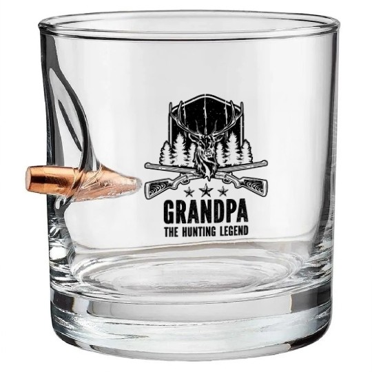 Deer Hunting Grandpa Deer Hunter Grandpa The Bullet Whiskey Glasses