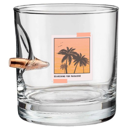 Searching for Paradise - Polaroid Picture Bullet Whiskey Glasses