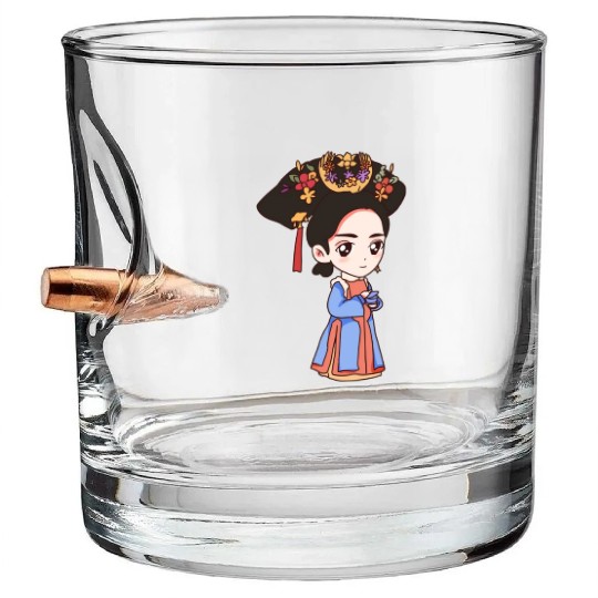 HAND PAINTED GIRL IMAGE Bullet Whiskey Glasses
