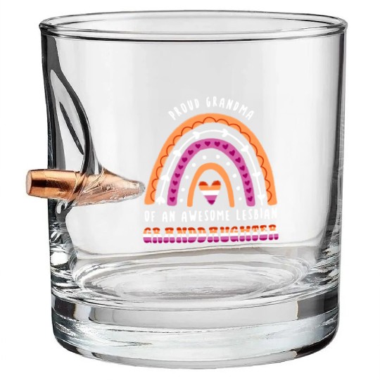 Proud Grandma Awesome Lesbian Granddaughter Bullet Whiskey Glasses