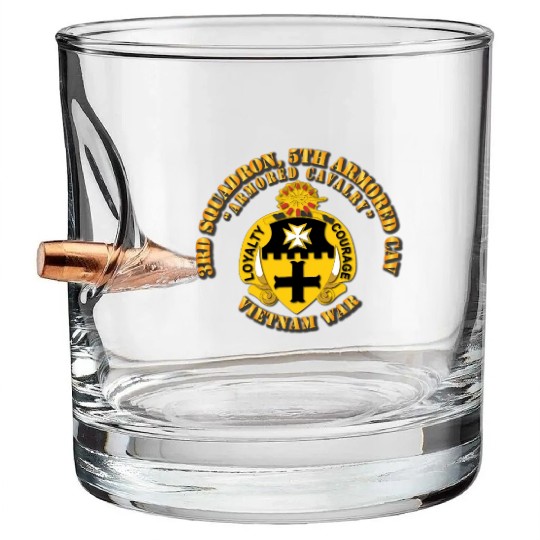Army 3rd Squadron 5th Armored Cav Vietnam War Bullet Whiskey Glasses