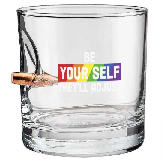 LBGT Flag Gay Pride Human Bullet Whiskey Glasses