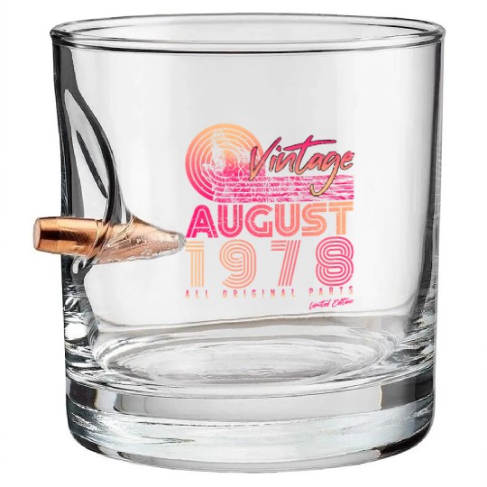 Retro 1978 In August Bullet Whiskey Glasses