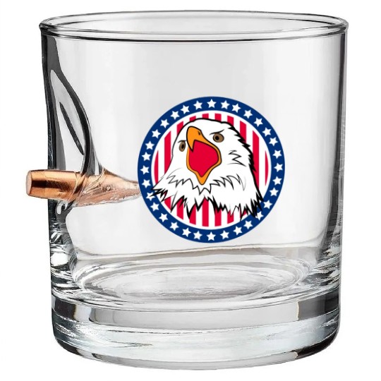 Red White and Blue For You Bullet Whiskey Glasses