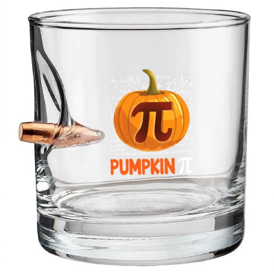 Pumpkin Pi Math Halloween Thanksgiving Funny Pi Bullet Whiskey Glasses
