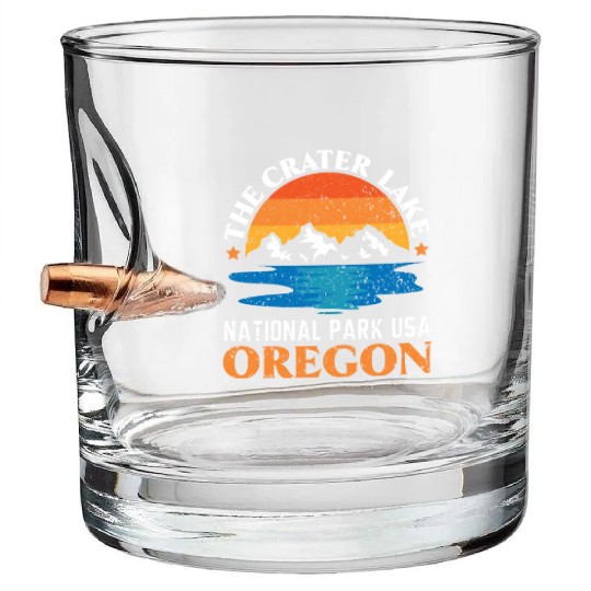 The Crater Lake National Park USA Oregon America Bullet Whiskey Glasses