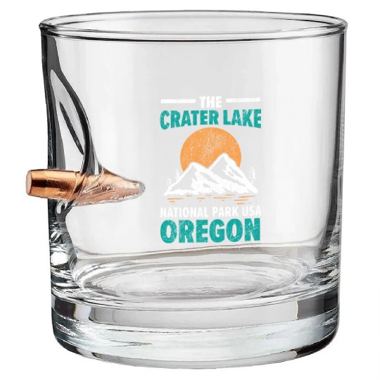 The Crater Lake National Park USA Oregon America Bullet Whiskey Glasses