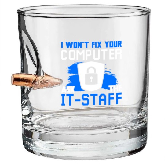 Cyber Security Funny Computer Bullet Whiskey Glasses