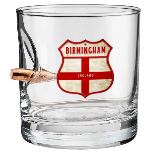 Birmingham England coat of arms Bullet Whiskey Glasses