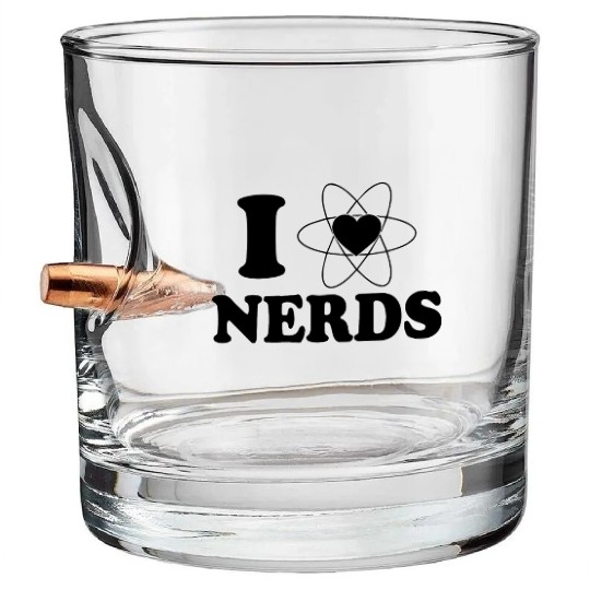 I LOVE NERDS Bullet Whiskey Glasses
