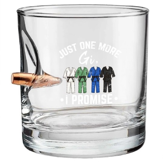 Just One More Gi Brazilian Jiu Jitsu BJJ JiuJitsu Bullet Whiskey Glasses