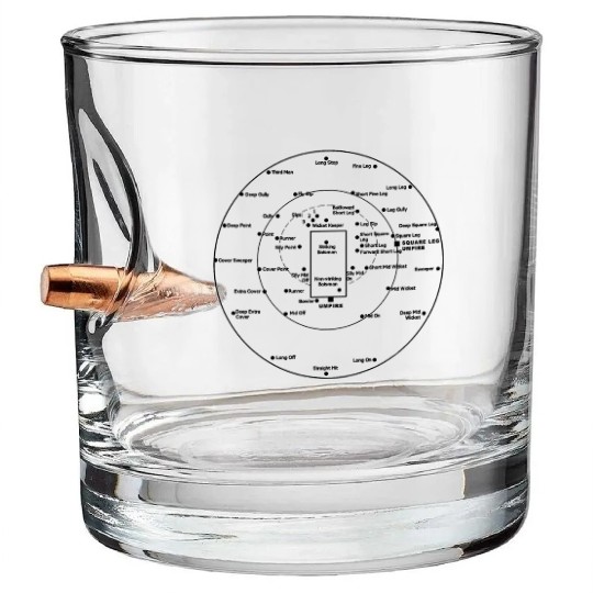 CRICKET PITCH POSITIONS Bullet Whiskey Glasses