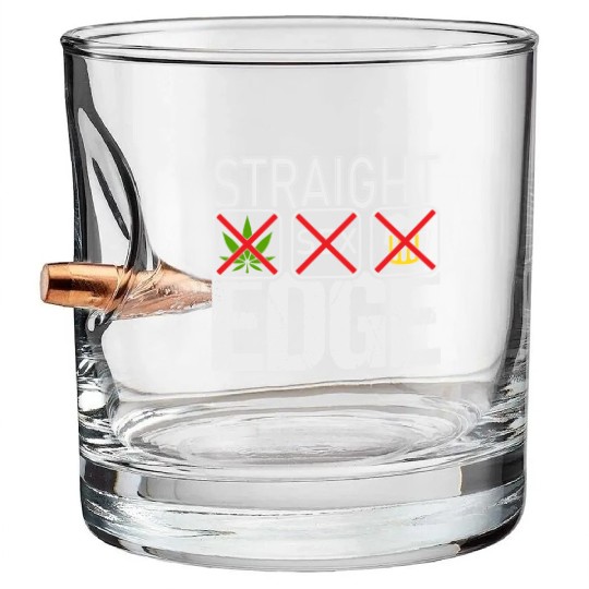 Straight Edge Vegan, Against Drugs, Punk Bullet Whiskey Glasses