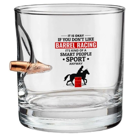 Barrel Racer Rodeo Racing Horse Riding Race Funny Bullet Whiskey Glasses