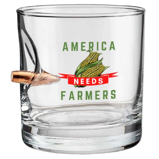 America Needs Farmers Bullet Whiskey Glasses - Gifts For Farmers