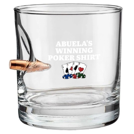 Abuela's Winning Poker Bullet Whiskey Glasses Grandma Poker Player
