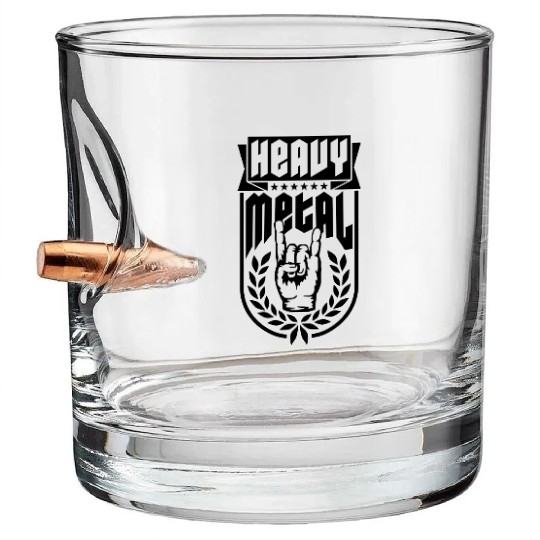 Cool heavy metal logo Bullet Whiskey Glasses
