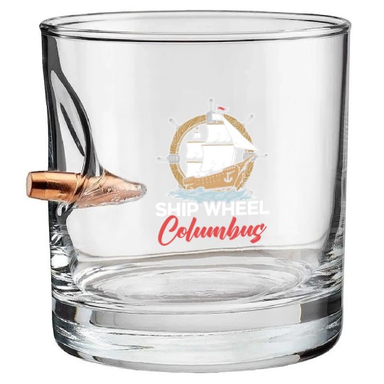 Ship Wheel Columbus Day Christopher Columbus Bullet Whiskey Glasses