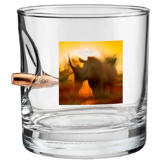 solo rhino digital art abstract painting Bullet Whiskey Glasses