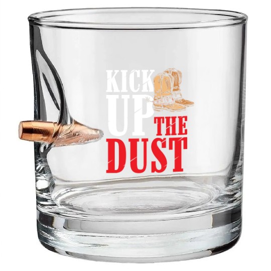 Cowboy Horses Sheriff Star Bullet Whiskey Glasses