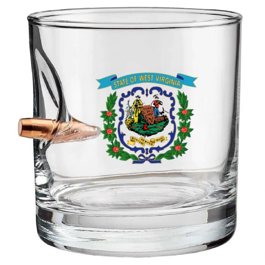Govt West Virginia 1863 Blue Gold X 300 Bullet Whiskey Glasses