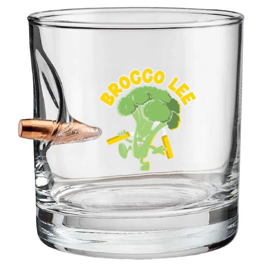 Brocco Lee Vegetable Vegetarian Vegan Broccoli Bullet Whiskey Glasses
