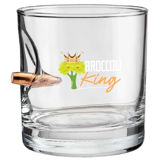 Broccoli King Broccoholic Vegetable Vegetarian Bullet Whiskey Glasses