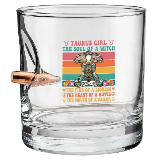 Taurus Girl Astrology Sign Bullet Whiskey Glasses