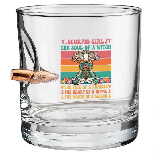 Scorpio Girl Astrology Sign Bullet Whiskey Glasses