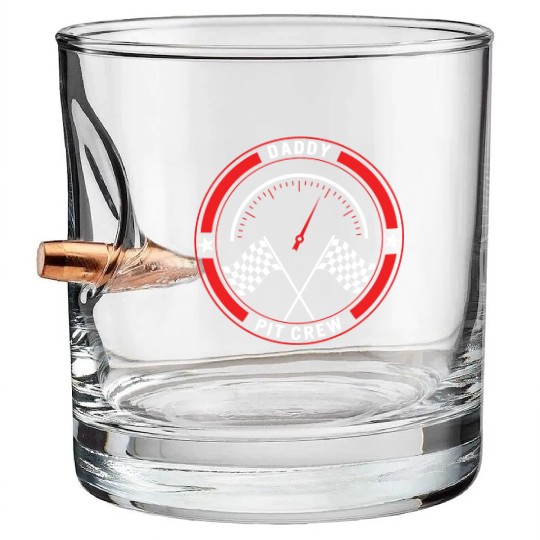 Daddy Pit Crew Bullet Whiskey Glasses, Father's Day Gift Race Day