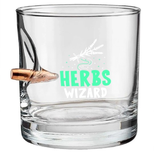 Herbs Wizard Herbalist Herb Herbalism Gardening Bullet Whiskey Glasses