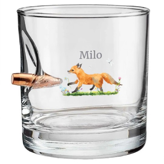 Waldtier Reh Hase Hedgehog Flowers Name Milo Bullet Whiskey Glasses
