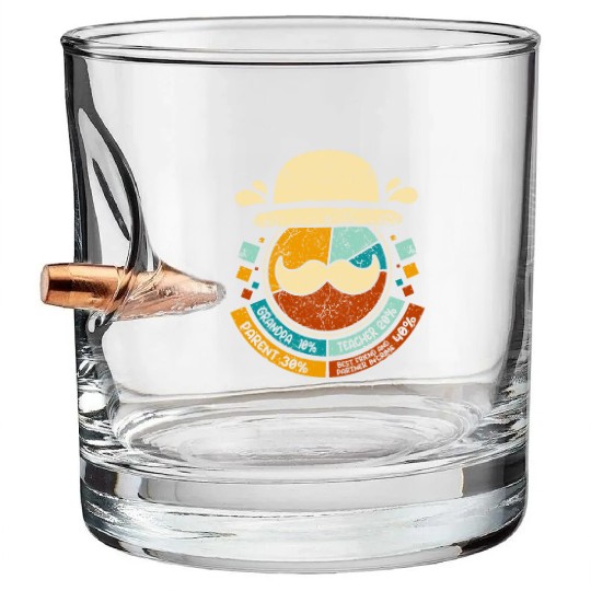 Grandpa teacher partner in crime Bullet Whiskey Glasses