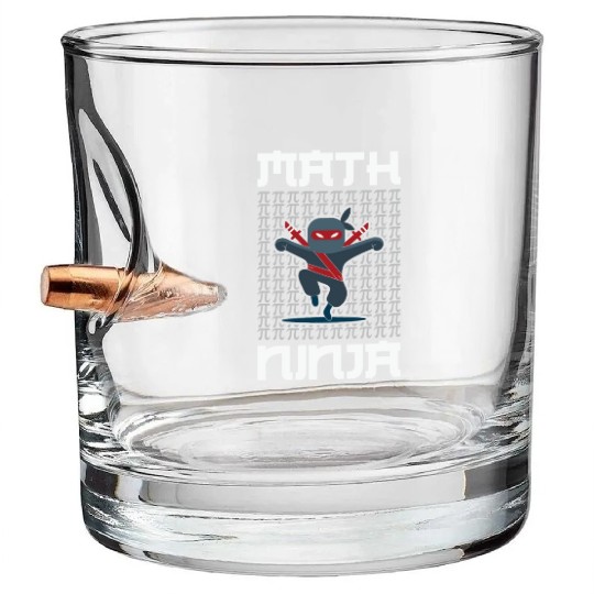Math Teacher Math Ninja Bullet Whiskey Glasses