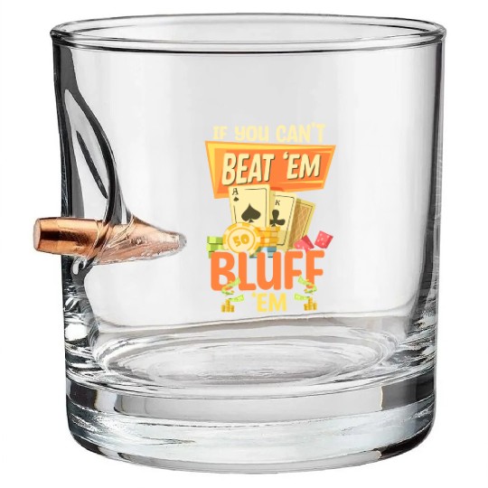 Card Game Royal Flush Ace Bullet Whiskey Glasses