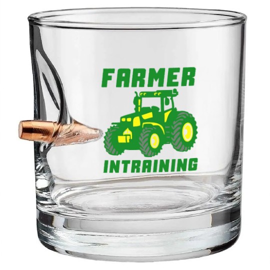 Farmer In Training Bullet Whiskey Glasses