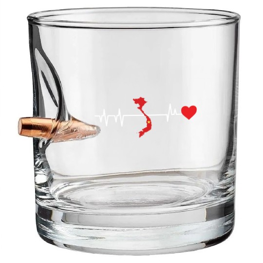 Vietnam Heartbeat Gift Bullet Whiskey Glasses