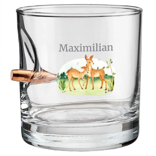 Waldtier Reh Flowers Name Maximilian Bullet Whiskey Glasses