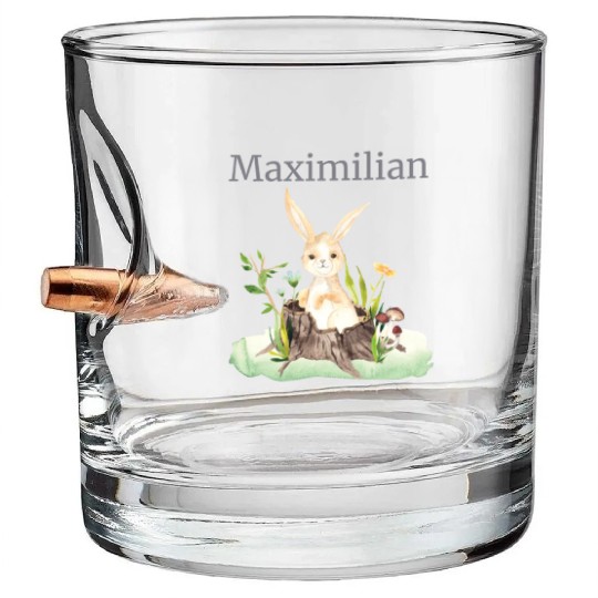 Waldtier Reh Hase Hedgehog Flowers Name Maximilian Bullet Whiskey Glasses