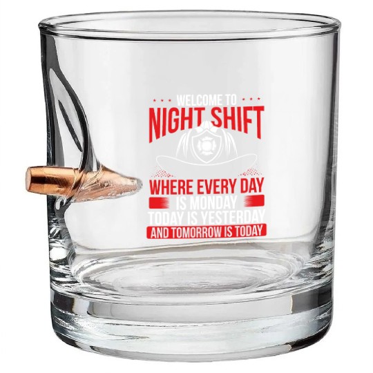 Humor Firemen Funny Volunteer Fire Bullet Whiskey Glasses