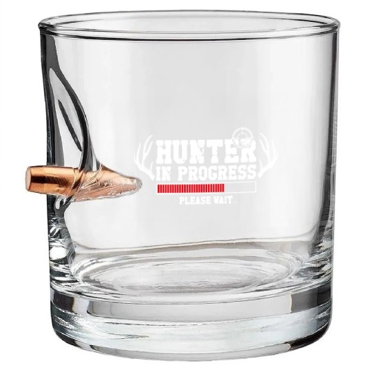 Buck Deer Hunting Hunter Antler Bullet Whiskey Glasses